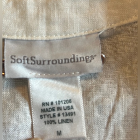 Soft Surroundings Oversized White Linen Button Down Shirt NWOT - Picture 5 of 10
